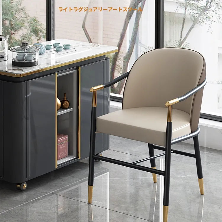 チェア ベージュ 合皮 hqm-3233