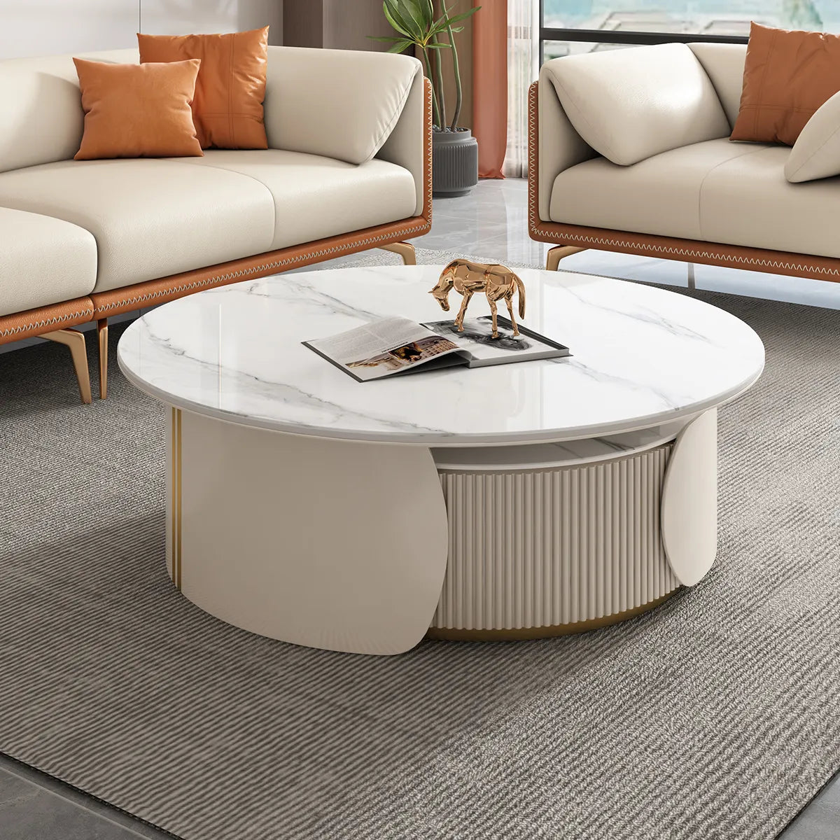 センターテーブル カラー1 セラミック パイン 中密度繊維板 hqm-3236