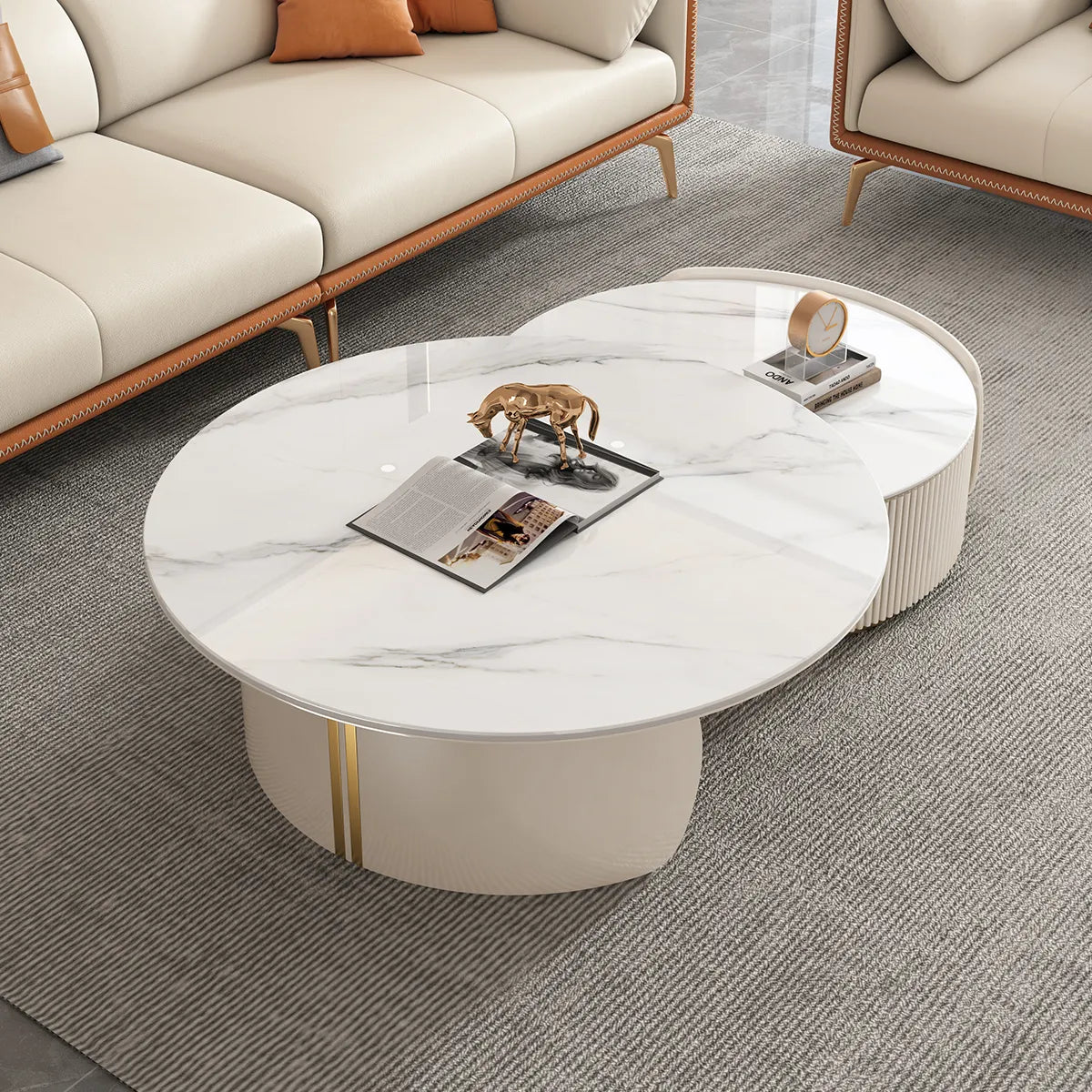 センターテーブル カラー1 セラミック パイン 中密度繊維板 hqm-3236