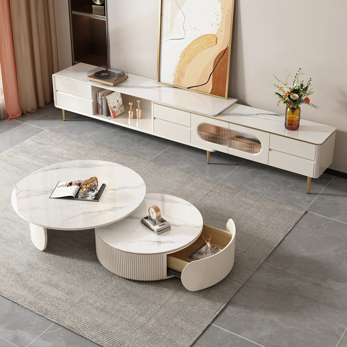 センターテーブル カラー1 セラミック パイン 中密度繊維板 hqm-3236