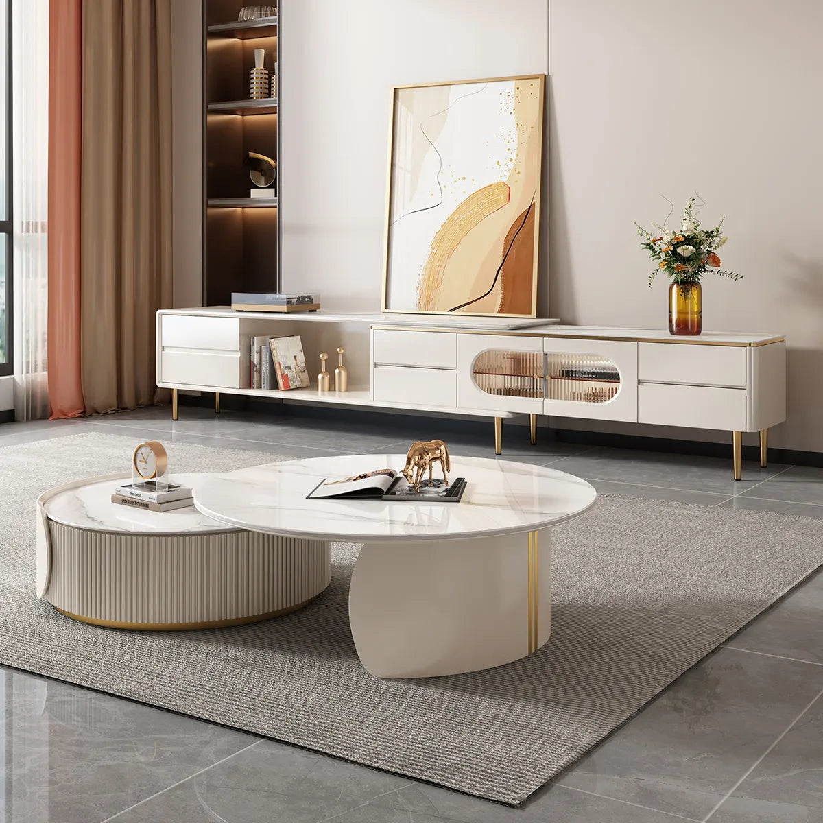 センターテーブル カラー1 セラミック パイン 中密度繊維板 hqm-3236