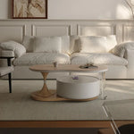 センターテーブル ダークブラウン/ベージュ アクリル アッシュ材 セラミック 中密度繊維板 hqm-3238