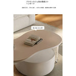 センターテーブル ダークブラウン/ベージュ アクリル アッシュ材 セラミック 中密度繊維板 hqm-3238