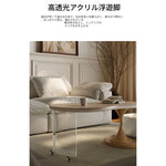 センターテーブル ダークブラウン/ベージュ アクリル アッシュ材 セラミック 中密度繊維板 hqm-3238