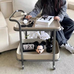 ステンレス製合成皮革センターテーブル|おしゃれで機能的なリビング家具|モダンデザインのキャスターテーブル hqy-5201