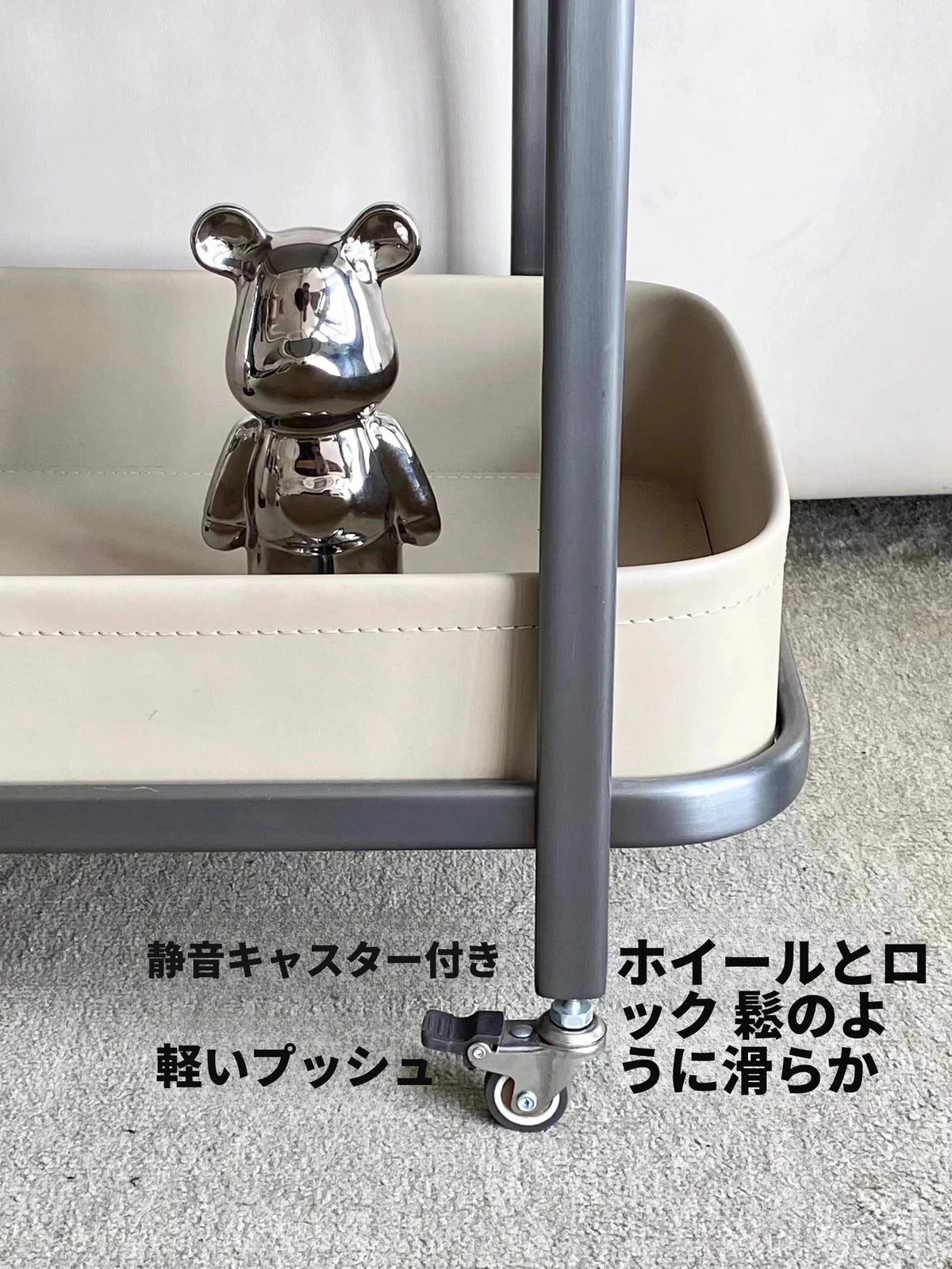 ステンレス製合成皮革センターテーブル|おしゃれで機能的なリビング家具|モダンデザインのキャスターテーブル hqy-5201