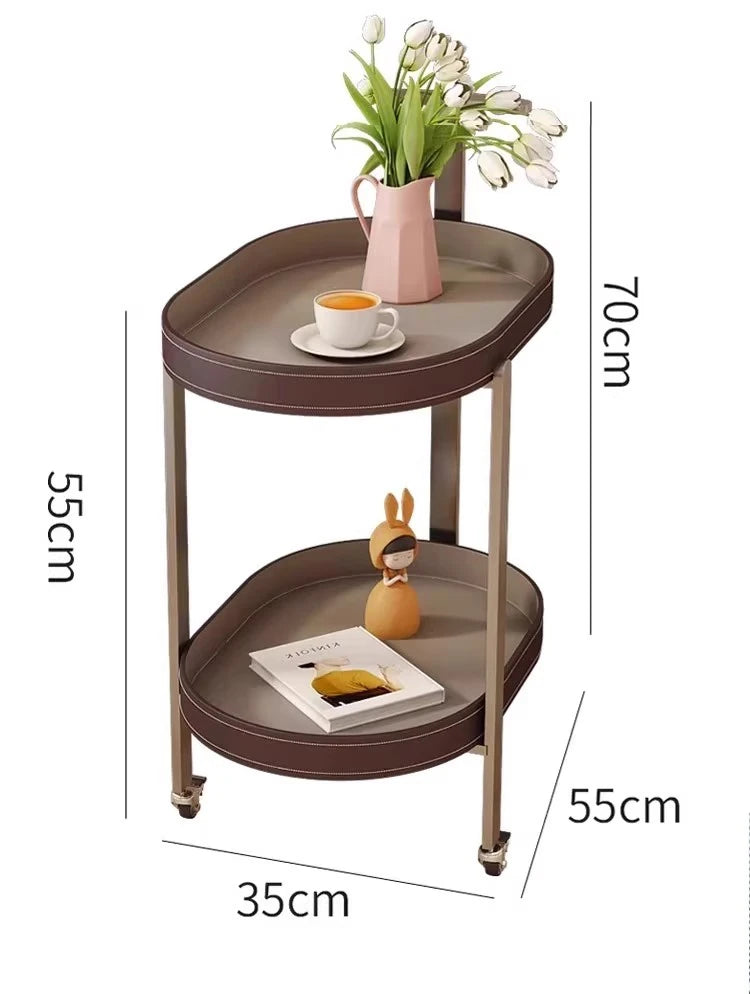 ステンレス製合成皮革センターテーブル|おしゃれで機能的なリビング家具|モダンデザインのキャスターテーブル hqy-5201