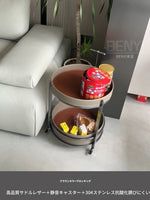 スタイリッシュなステンレス製センターテーブル | 合成皮革仕上げ | モダンインテリアにぴったりのサイドテーブル hqy-5203