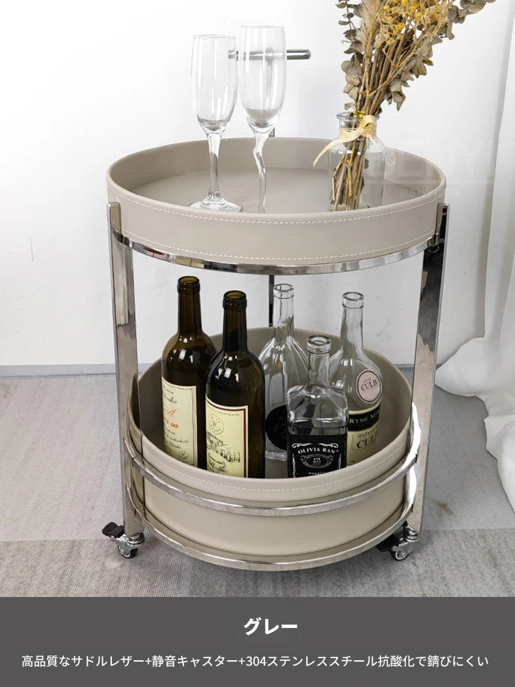 スタイリッシュなステンレス製センターテーブル | 合成皮革仕上げ | モダンインテリアにぴったりのサイドテーブル hqy-5203