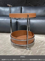 スタイリッシュなステンレス製センターテーブル | 合成皮革仕上げ | モダンインテリアにぴったりのサイドテーブル hqy-5203