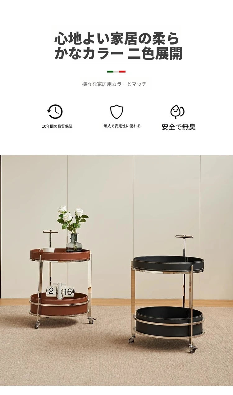 スタイリッシュなステンレス製センターテーブル | 合成皮革仕上げ | モダンインテリアにぴったりのサイドテーブル hqy-5203