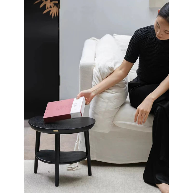 アッシュ材のセンターテーブル - モダンな雲型デザイン、収納付きでインテリアを引き立てる家具 hrn-5253