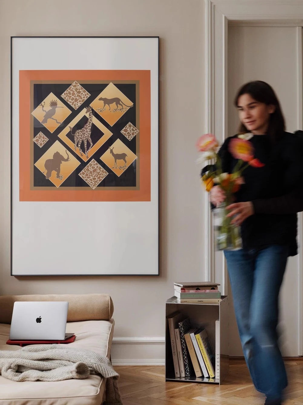 ハイエンドな合成皮革スツール|無垢材のデザイン座椅子|インテリアアクセントに最適! hrn-5254