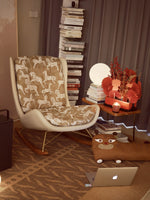 ダウンと絹綿の贅沢な触感!ケヤキ&アイアン製デザインチェア - リラックス空間を演出するモダンインテリア hrn-5256