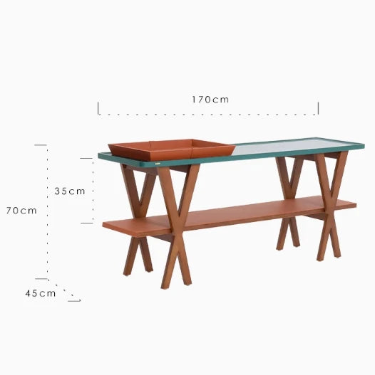 アッシュ材多層板製 シックな合成皮革テーブル - スタイリッシュなインテリアに最適なアイテム hrn-5260