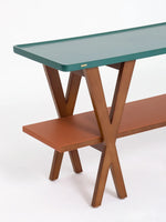 アッシュ材多層板製 シックな合成皮革テーブル - スタイリッシュなインテリアに最適なアイテム hrn-5260