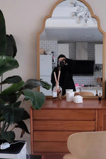 ケヤキガラスの洗練されたアンティークスタイルミラー - 美しいインテリアのアクセントに最適! hrn-5261