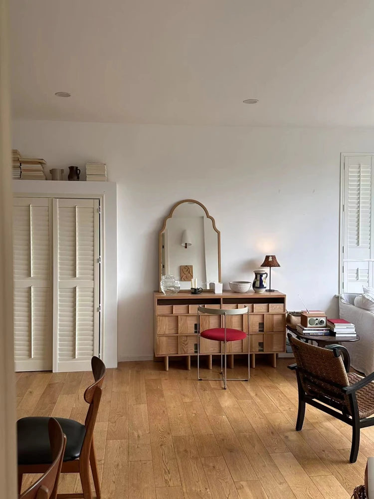 ケヤキガラスの洗練されたアンティークスタイルミラー - 美しいインテリアのアクセントに最適! hrn-5261