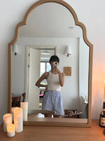 ケヤキガラスの洗練されたアンティークスタイルミラー - 美しいインテリアのアクセントに最適! hrn-5261