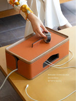 ナイトテーブル ニレ材製 おしゃれな合成皮革トレイ付き デザイン性抜群の収納家具 hrn-5265