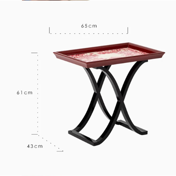 美しいカバノキ製センターテーブル - シックなデザインと優雅な花柄でリビングを彩る hrn-5266