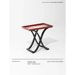 美しいカバノキ製センターテーブル - シックなデザインと優雅な花柄でリビングを彩る hrn-5266