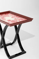 美しいカバノキ製センターテーブル - シックなデザインと優雅な花柄でリビングを彩る hrn-5266