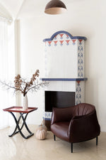 美しいカバノキ製センターテーブル - シックなデザインと優雅な花柄でリビングを彩る hrn-5266