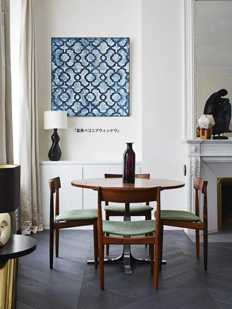 美しいカバノキ製センターテーブル - シックなデザインと優雅な花柄でリビングを彩る hrn-5266