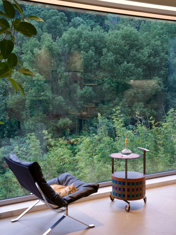 おしゃれなPUレザーとステンレス製センターテーブル|ウォールナットデザインでインテリアをアップデート! hrn-5267