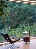 おしゃれなPUレザーとステンレス製センターテーブル|ウォールナットデザインでインテリアをアップデート! hrn-5267