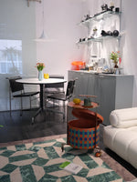 おしゃれなPUレザーとステンレス製センターテーブル|ウォールナットデザインでインテリアをアップデート! hrn-5267