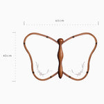 蝶型デザインのガラスミラー | 無垢材フレームのハンドカット仕上げ | おしゃれなインテリアに最適 hrn-5268