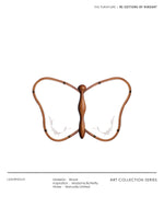 蝶型デザインのガラスミラー | 無垢材フレームのハンドカット仕上げ | おしゃれなインテリアに最適 hrn-5268