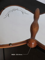 蝶型デザインのガラスミラー | 無垢材フレームのハンドカット仕上げ | おしゃれなインテリアに最適 hrn-5268