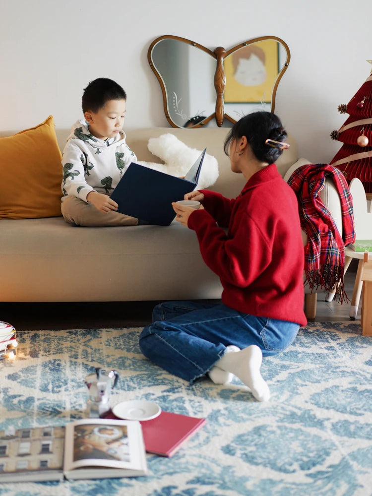 蝶型デザインのガラスミラー | 無垢材フレームのハンドカット仕上げ | おしゃれなインテリアに最適 hrn-5268