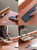 アッシュ材のスタイリッシュなデスク - 合成皮革のデザインが魅力的! hrn-5269