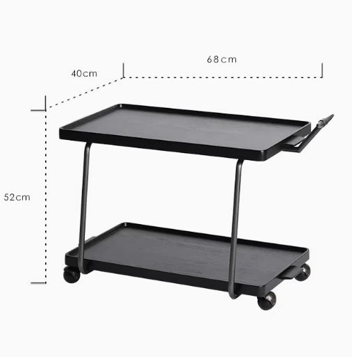 レトロな銅とオーク製カート | 中世リイシューシリーズ | おしゃれなインテリアトレイ hrn-5272