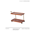 レトロな銅とオーク製カート | 中世リイシューシリーズ | おしゃれなインテリアトレイ hrn-5272