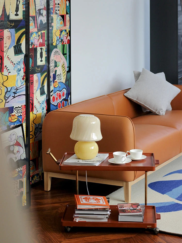 レトロな銅とオーク製カート | 中世リイシューシリーズ | おしゃれなインテリアトレイ hrn-5272