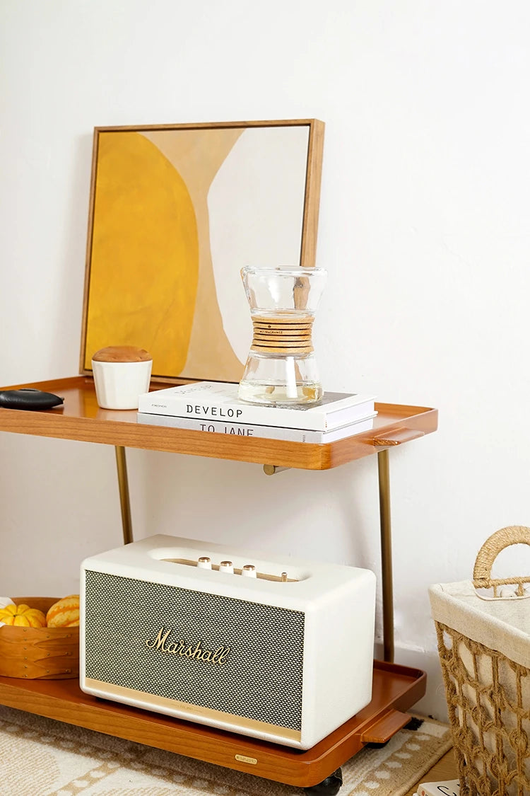 レトロな銅とオーク製カート | 中世リイシューシリーズ | おしゃれなインテリアトレイ hrn-5272