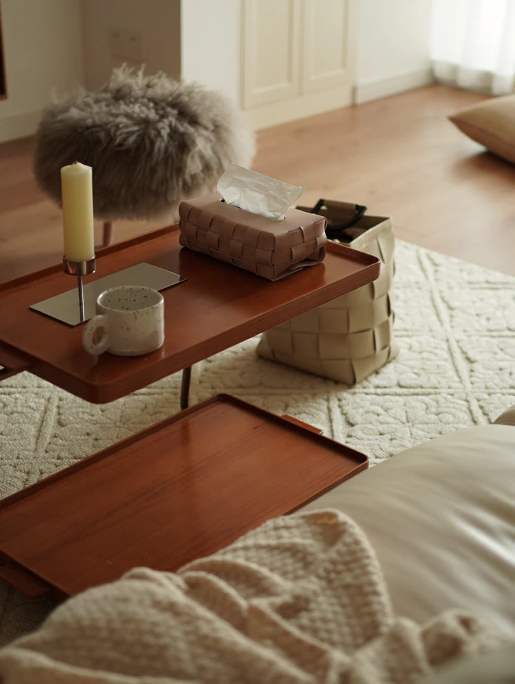 レトロな銅とオーク製カート | 中世リイシューシリーズ | おしゃれなインテリアトレイ hrn-5272