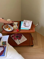 レトロな銅とオーク製カート | 中世リイシューシリーズ | おしゃれなインテリアトレイ hrn-5272