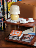 レトロな銅とオーク製カート | 中世リイシューシリーズ | おしゃれなインテリアトレイ hrn-5272