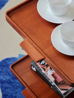 レトロな銅とオーク製カート | 中世リイシューシリーズ | おしゃれなインテリアトレイ hrn-5272