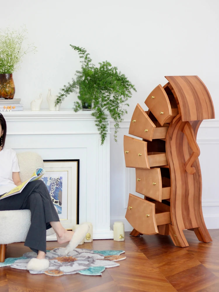 レトロな銅とオーク製カート | 中世リイシューシリーズ | おしゃれなインテリアトレイ hrn-5272