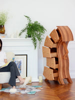 レトロな銅とオーク製カート | 中世リイシューシリーズ | おしゃれなインテリアトレイ hrn-5272