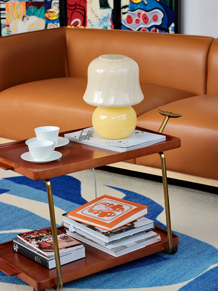 レトロな銅とオーク製カート | 中世リイシューシリーズ | おしゃれなインテリアトレイ hrn-5272