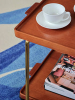 レトロな銅とオーク製カート | 中世リイシューシリーズ | おしゃれなインテリアトレイ hrn-5272