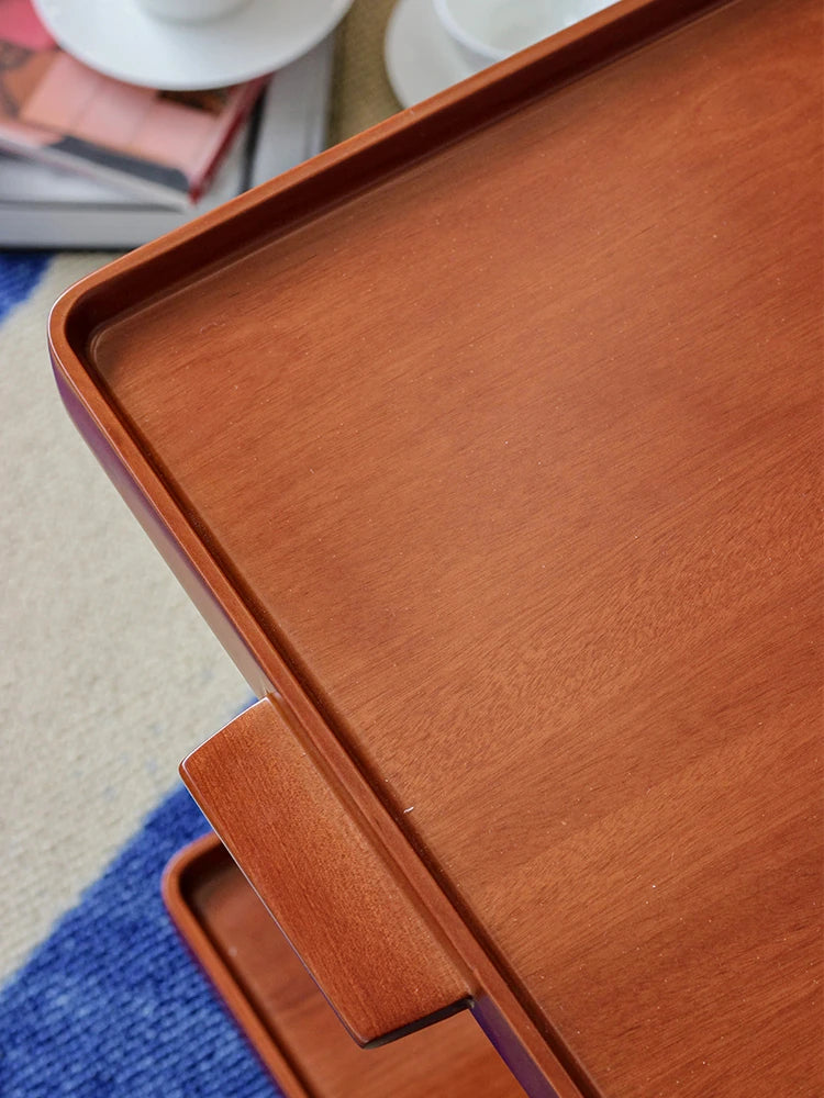 レトロな銅とオーク製カート | 中世リイシューシリーズ | おしゃれなインテリアトレイ hrn-5272